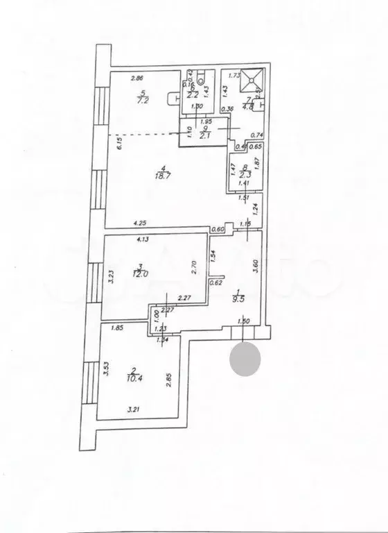 3-к. квартира, 69,2 м, 1/6 эт. - Фото 0