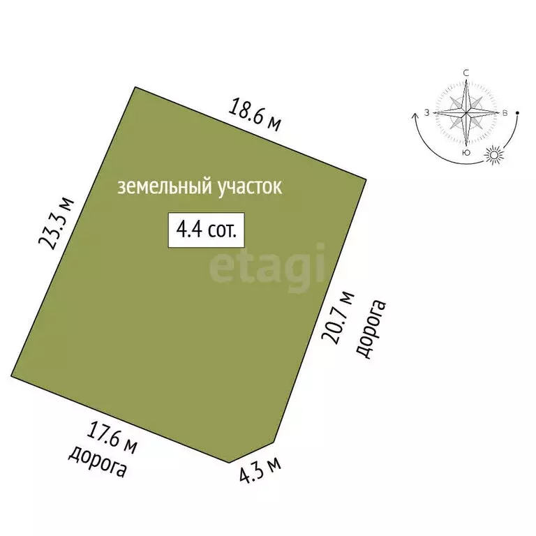 Участок в Феодосия, СПК Геолог-2, Персиковая улица (4.43 м) - Фото 1