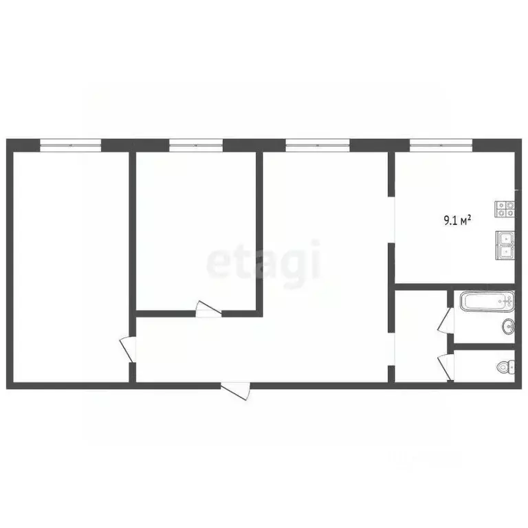 3-к кв. Ярославская область, Ярославль Республиканский проезд, 9 (71.1 ... - Фото 2