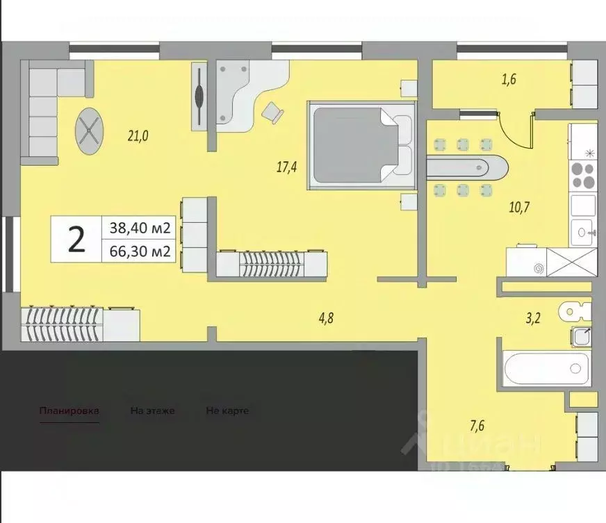 2-к кв. Оренбургская область, Оренбург ул. Юркина, 3 (66.3 м) - Фото 2