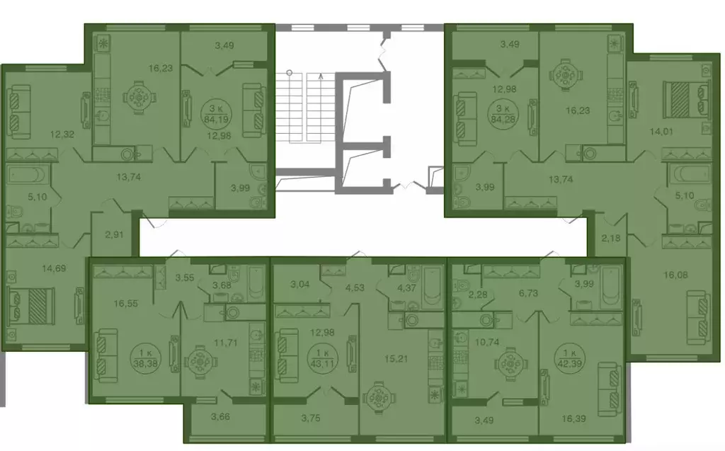 3-к кв. Тверская область, Тверь Бурашевское ш., 60 (84.19 м) - Фото 1