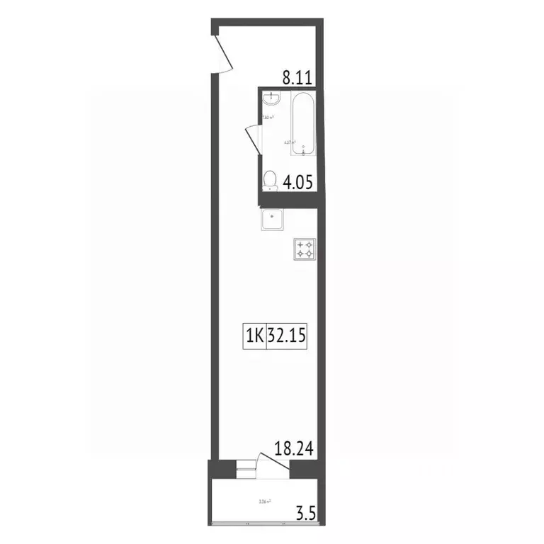 Студия Красноярский край, Красноярск Норильская ул., 3Б (31.0 м) - Фото 2