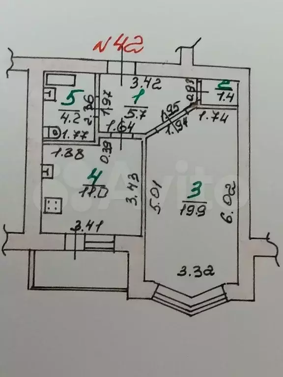 1-к. квартира, 43 м, 2/10 эт. - Фото 0