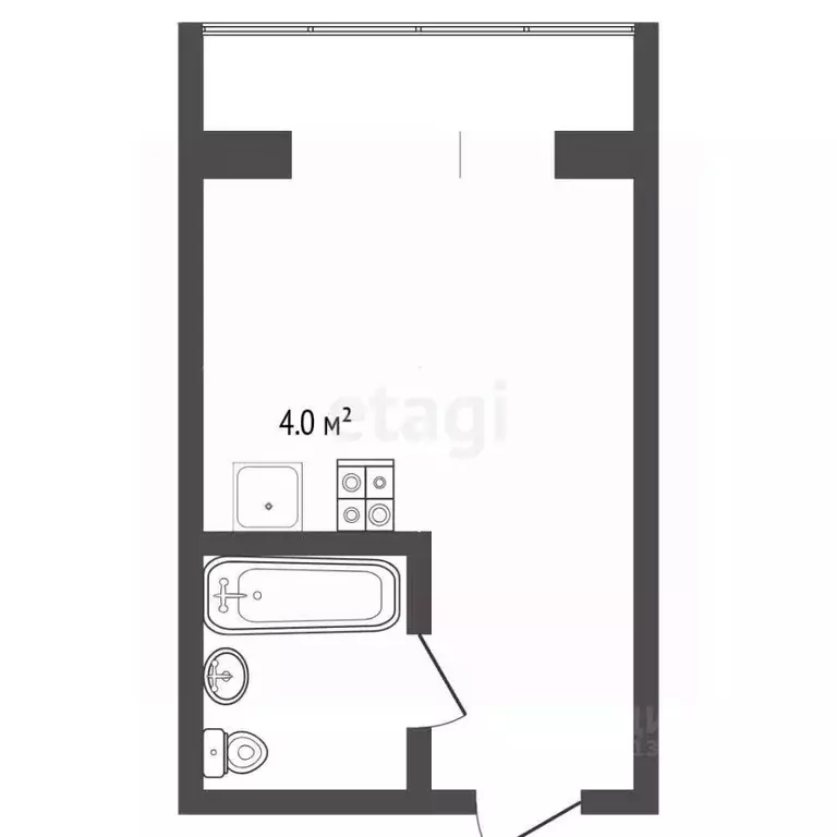 Студия Тюменская область, Тюмень ул. 30 лет Победы, 75 (17.0 м) - Фото 2