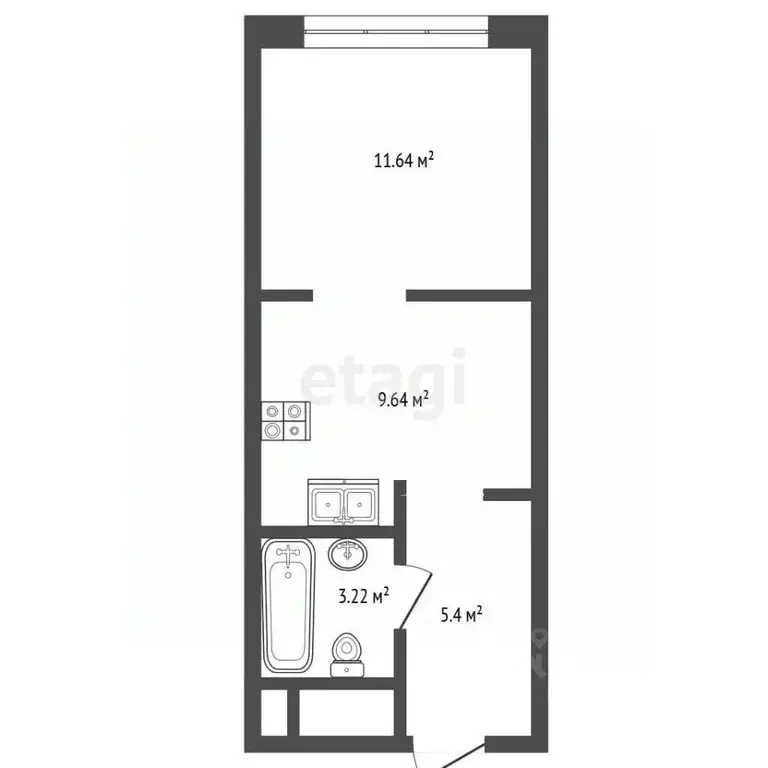 Студия Москва Шмитовский проезд, 39к6 (29.9 м) - Фото 2