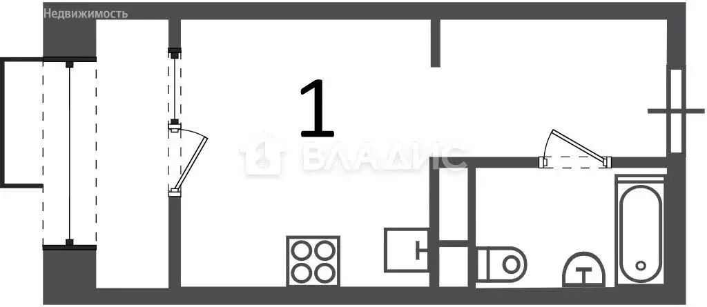 Квартира-студия: Москва, Клинская улица, 2А (22 м) - Фото 1