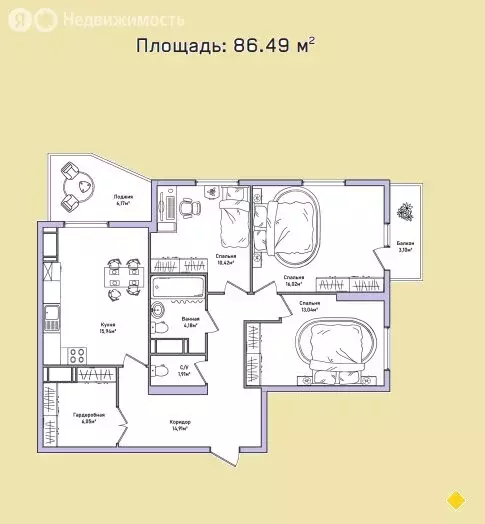 3-комнатная квартира: Ярославль, улица Строителей, 17 (86.95 м) - Фото 1