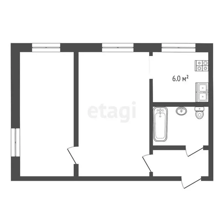 2-комнатная квартира: Муром, улица Куликова, 17 (39.7 м) - Фото 0