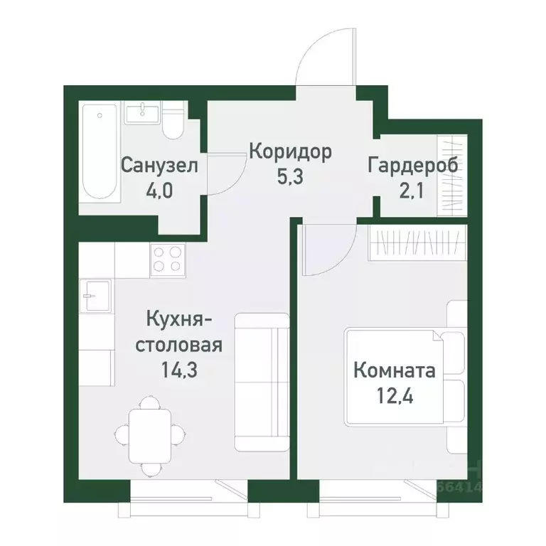1-к кв. Челябинская область, Челябинский городской округ, пос. ... - Фото 0