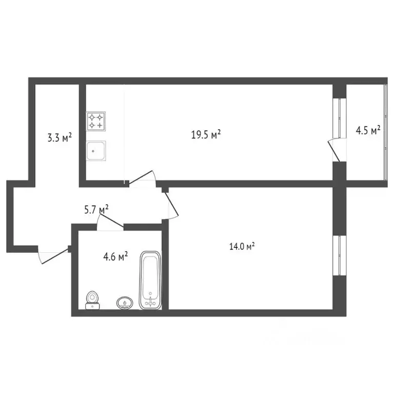 1-к кв. Самарская область, Самара ул. Мусоргского, 1А (54.9 м) - Фото 2