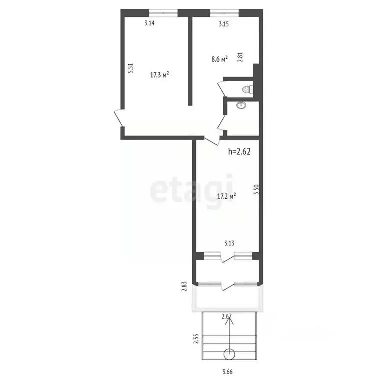 Офис в Ямало-Ненецкий АО, Муравленко ул. Губкина, 26 (54 м) - Фото 2