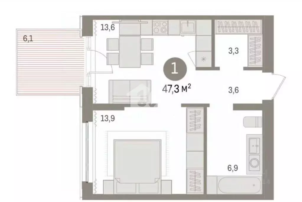 1-к кв. Новосибирская область, Новосибирский район, Краснообск рп, 3-й ... - Фото 2