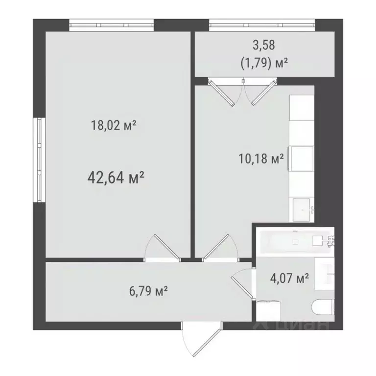 1-к кв. Сахалинская область, Южно-Сахалинск ул. Ленина (40.85 м) - Фото 0
