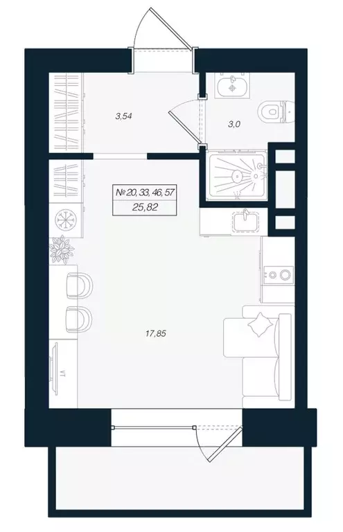 Студия Ленинградская область, Выборгский район, Рощино пгт ул. ... - Фото 1