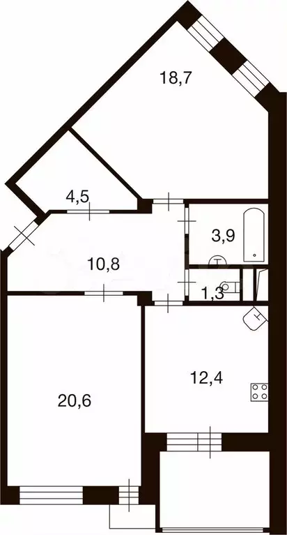 2-к. квартира, 72,4 м, 5/9 эт. - Фото 0