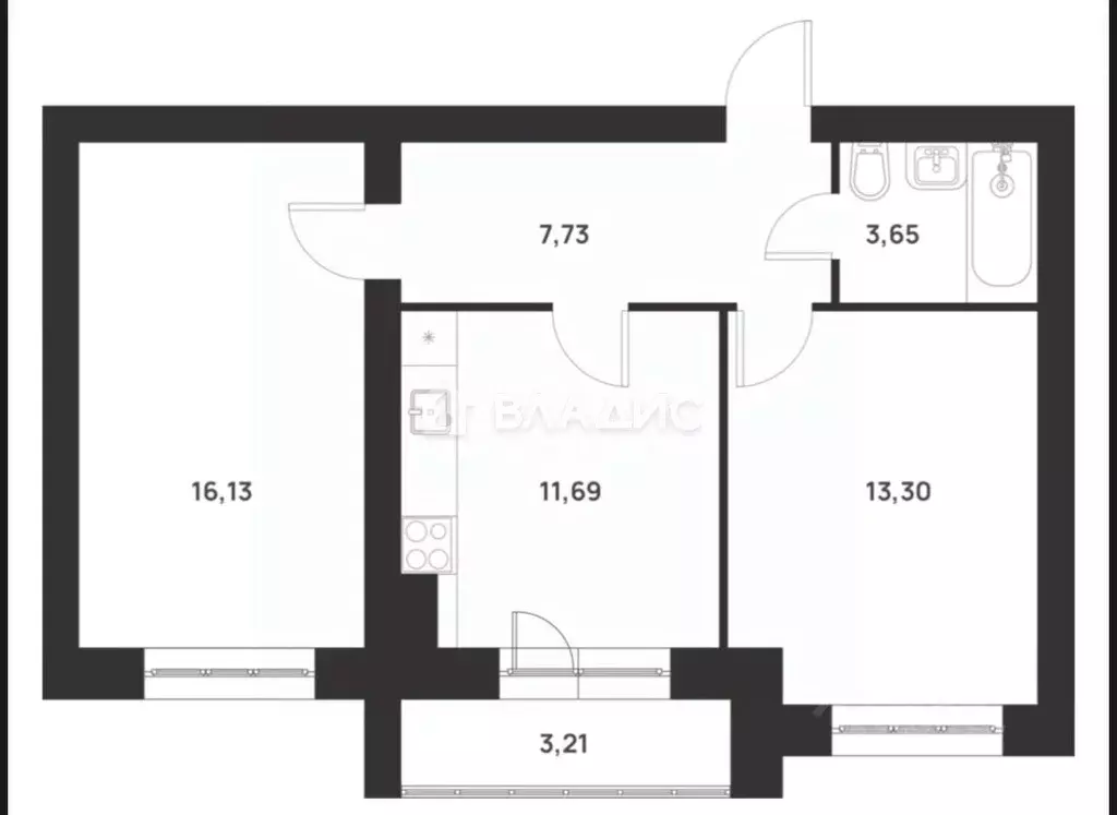2-к кв. Тульская область, Тула ул. Героев России, 2 (52.5 м) - Фото 1