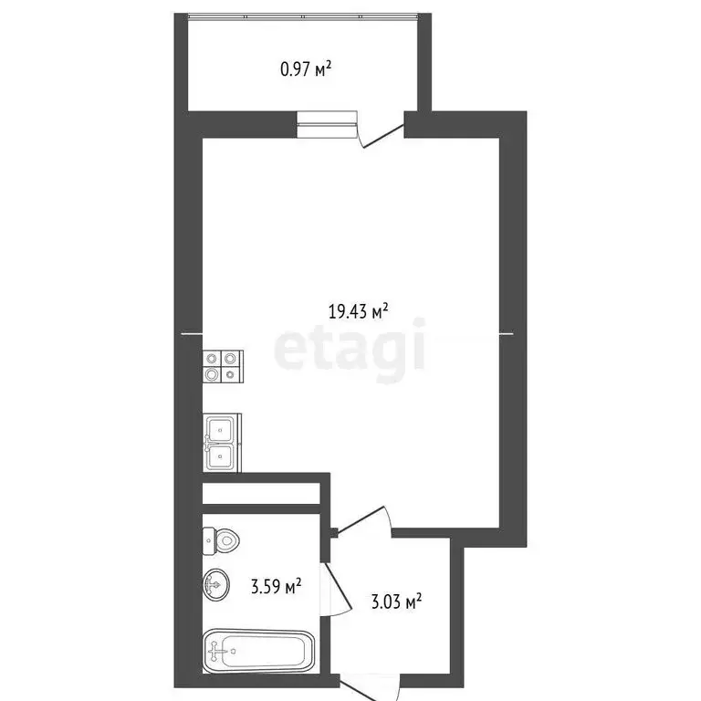 Квартира-студия: Ярославль, Пашуковская улица, 11 (27.02 м) - Фото 1