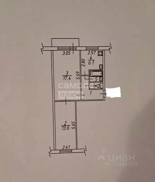 2-к кв. Вологодская область, Вологда Ярославская ул., 6 (44.8 м) - Фото 1