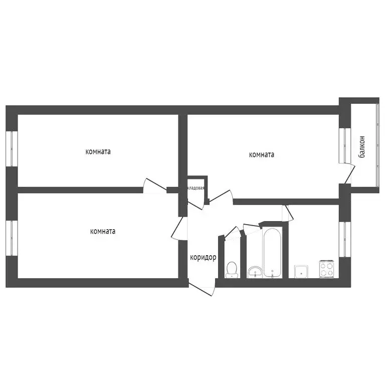 3-комнатная квартира: Ишим, улица Шаронова, 7 (59.8 м) - Фото 1