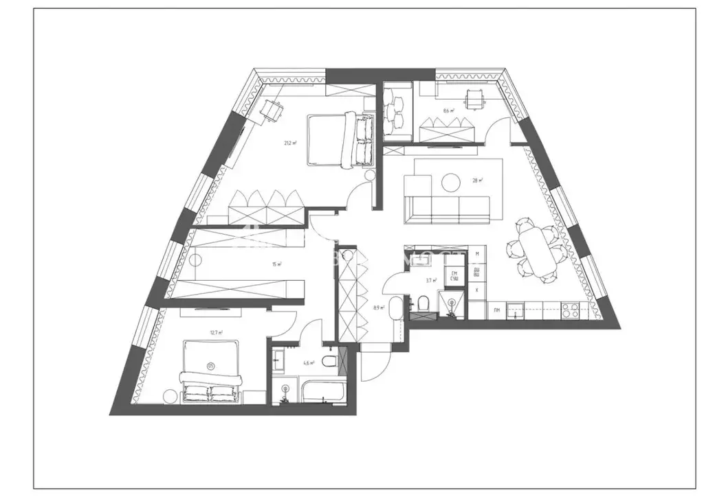 3-к кв. Москва ул. Лобачевского, 120к1 (108.3 м) - Фото 2