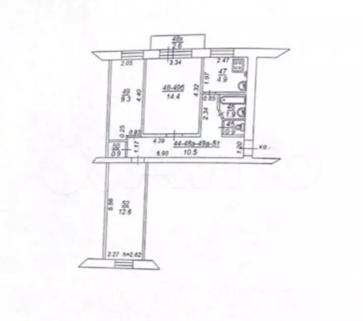 3-к. квартира, 54 м, 5/5 эт. - Фото 0