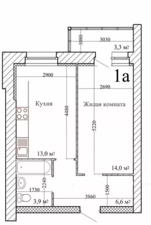 1-к кв. Тамбовская область, Тамбов Телецентр мкр,  (40.8 м) - Фото 1