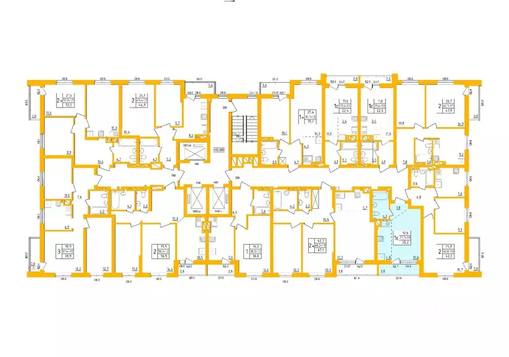 Студия Башкортостан, Уфа Инорс-4Б мкр, Акварель жилой комплекс (24.8 ... - Фото 2