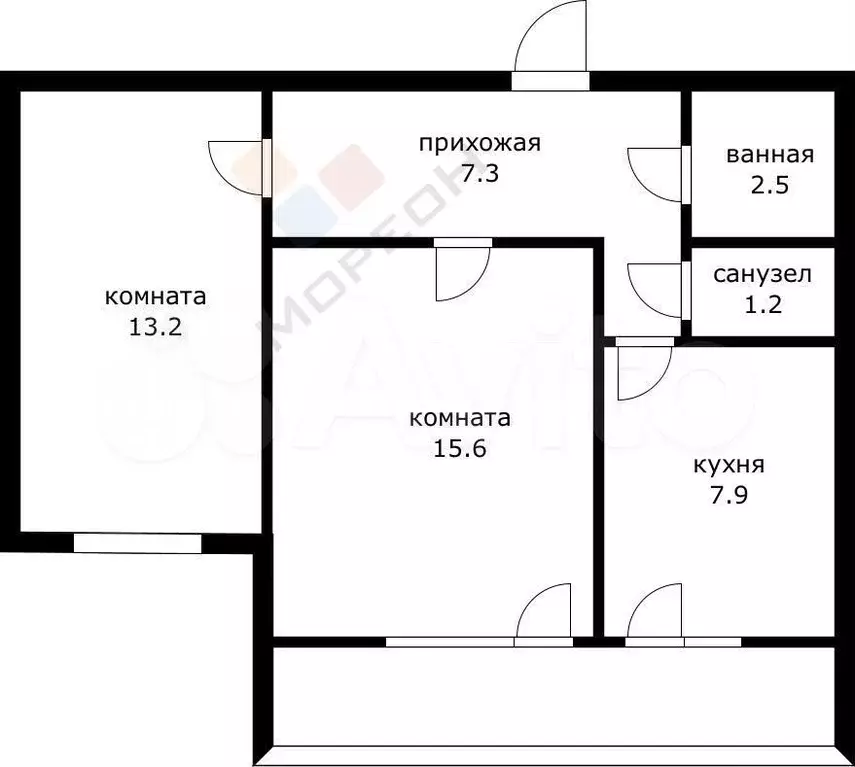 2-к. квартира, 47,7 м, 5/9 эт. - Фото 0