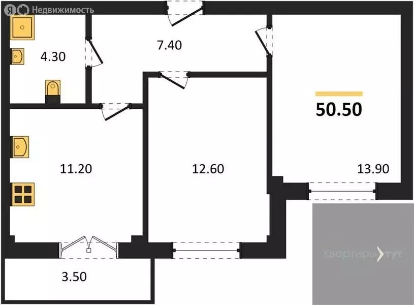 2-комнатная квартира: Воронеж, Цимлянская улица, 10В (50.5 м) - Фото 0