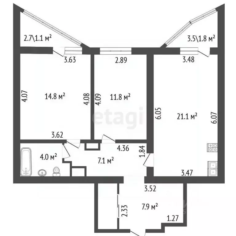 2-к кв. Санкт-Петербург ул. Савушкина, 140 (68.5 м) - Фото 1