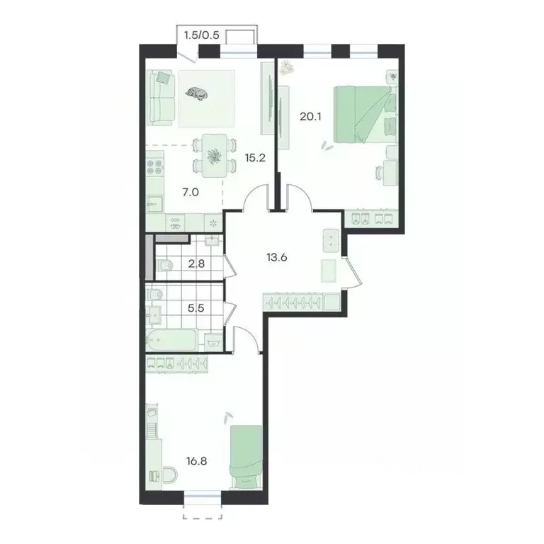 3-к кв. Московская область, Раменский муниципальный округ, Ильинский ... - Фото 1