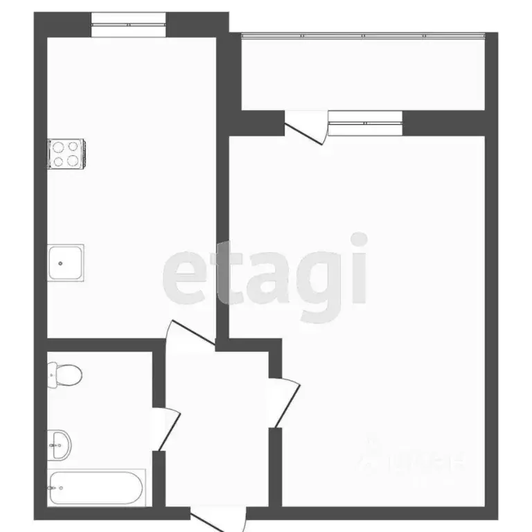 1-к кв. Тюменская область, Тюмень ул. Линейная, 21 (44.3 м) - Фото 2