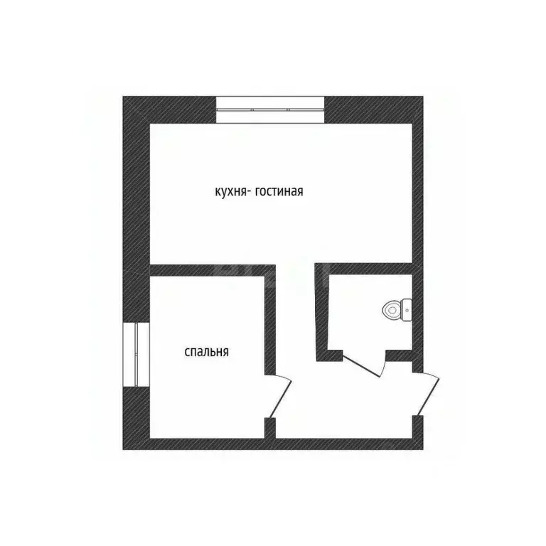 1-к кв. Курганская область, Курган Пролетарская ул., 35 (29.2 м) - Фото 2
