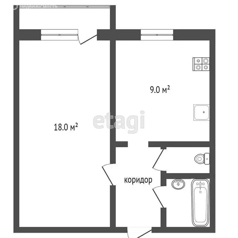 1-комнатная квартира: Самара, Демократическая улица, 3А (32.8 м) - Фото 1