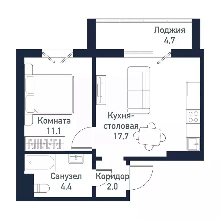 1-к кв. Челябинская область, Челябинский городской округ, пос. ... - Фото 0