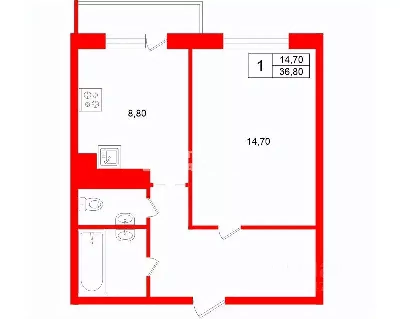 1-к кв. Ленинградская область, Коммунар г. Гатчинский муниципальный ... - Фото 2