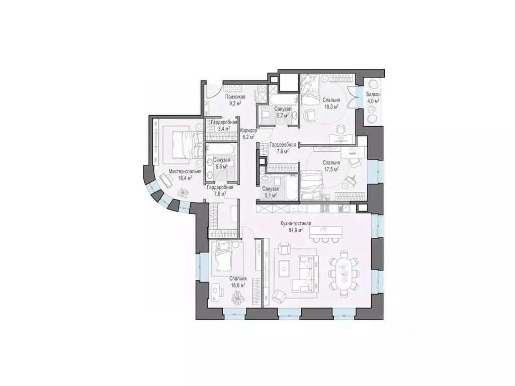 4-к кв. Москва Потаповский пер., 5С4 (180.0 м) - Фото 1