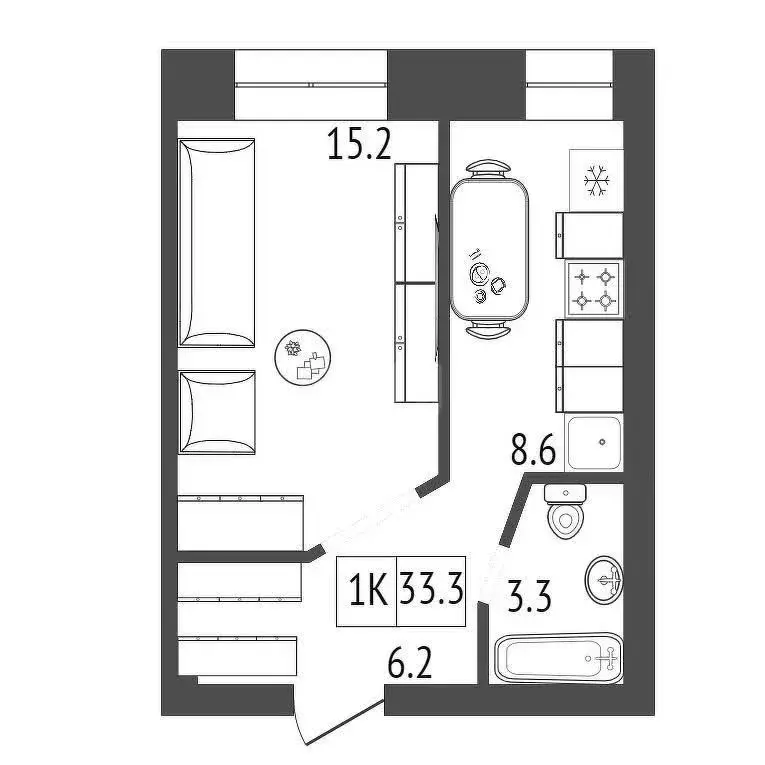 Продаётся 1-к квартира, 33.3 м - Фото 0