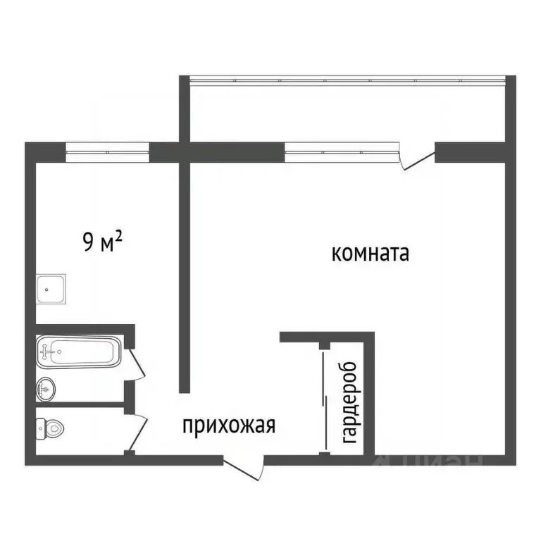 1-к кв. Красноярский край, Красноярск бул. Солнечный, 6 (29.5 м) - Фото 2