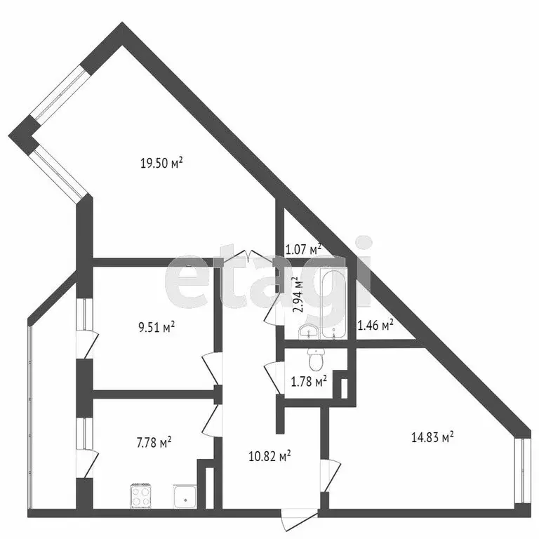 3-комнатная квартира: Мирное, улица Крымской Весны, 6к2 (70.2 м) - Фото 1