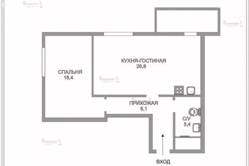 2-комнатная квартира: Екатеринбург, улица Прониной, 27 (58.7 м) - Фото 1