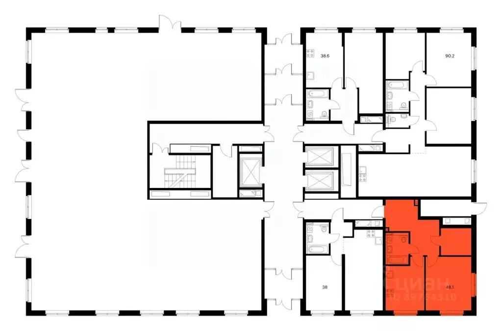 1-к кв. Тюменская область, Тюмень Полевая ул., 117к5 (48.1 м) - Фото 1