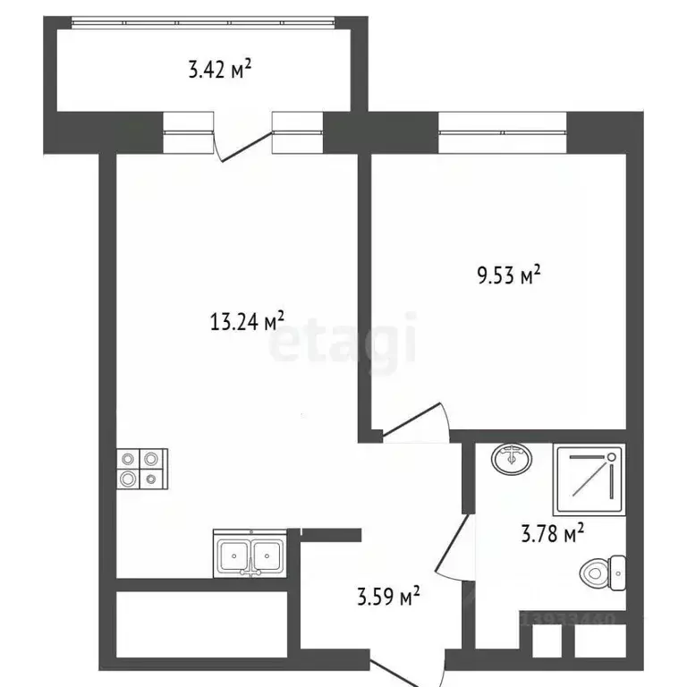 1-к кв. Тюменская область, Тюмень ул. Краснооктябрьская, 16 (30.4 м) - Фото 1