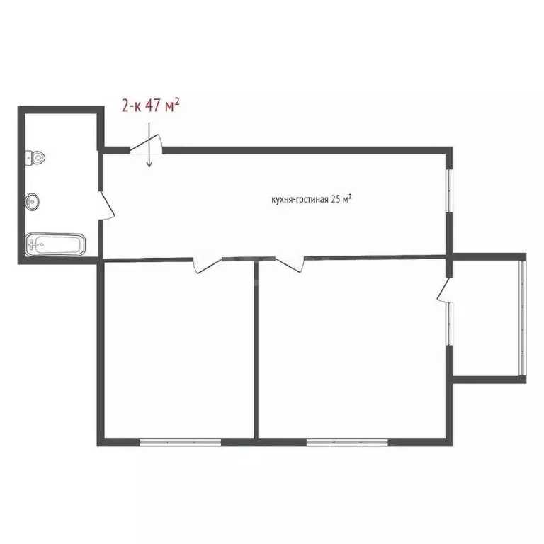 2-к кв. Свердловская область, Екатеринбург ул. Таватуйская, 25к2 (47.0 ... - Фото 1