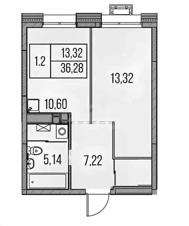 1-комнатная квартира: Казань, улица Ярышлар, 8 (35.9 м) - Фото 1