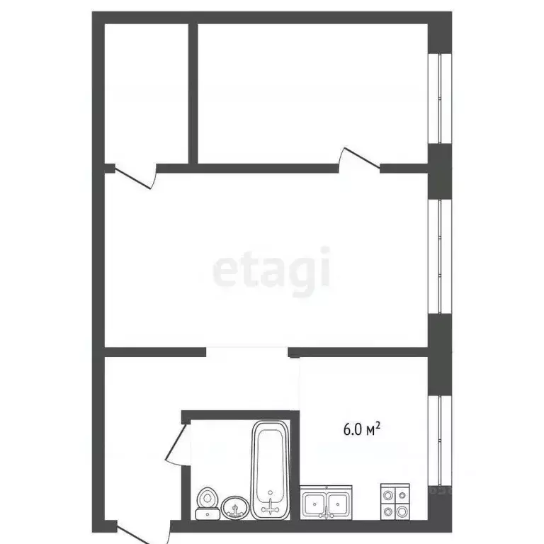 2-к кв. Кемеровская область, Калтан просп. Мира, 39А (42.0 м) - Фото 1