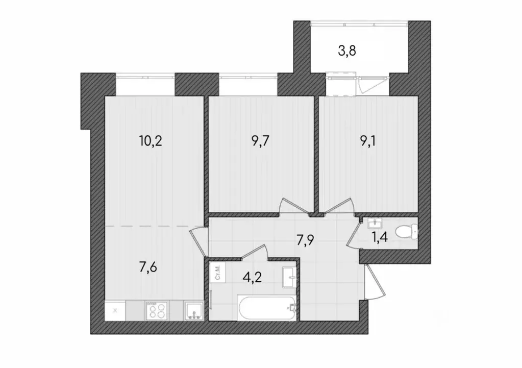 3-к кв. Кировская область, Киров ул. Капитана Дорофеева, 22 (53.9 м) - Фото 1