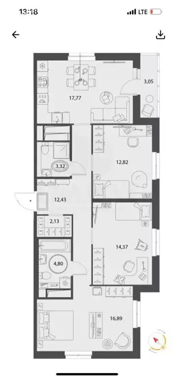 3-комнатная квартира: Екатеринбург, Таватуйская улица, 14А/3 (83.9 м) - Фото 1