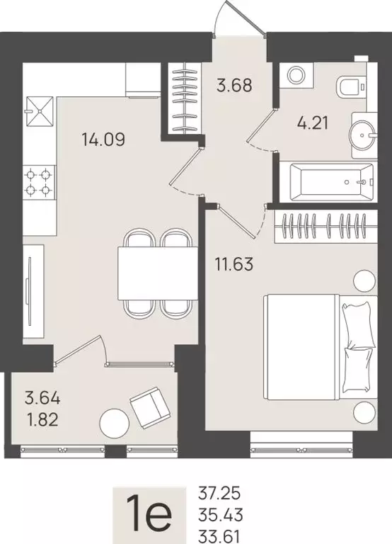 Квартира-студия: Калининградская область, Пионерский (35.43 м) - Фото 1