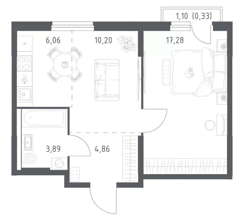 1-к кв. Башкортостан, Уфа ул. Минигали Губайдуллина, 8к9 (42.62 м) - Фото 1